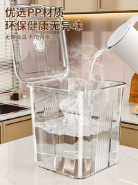Airtight Food Storage Container for Rice and Flour, Moisture-proof, Insect-proof, Transparent, 15kg Capacity