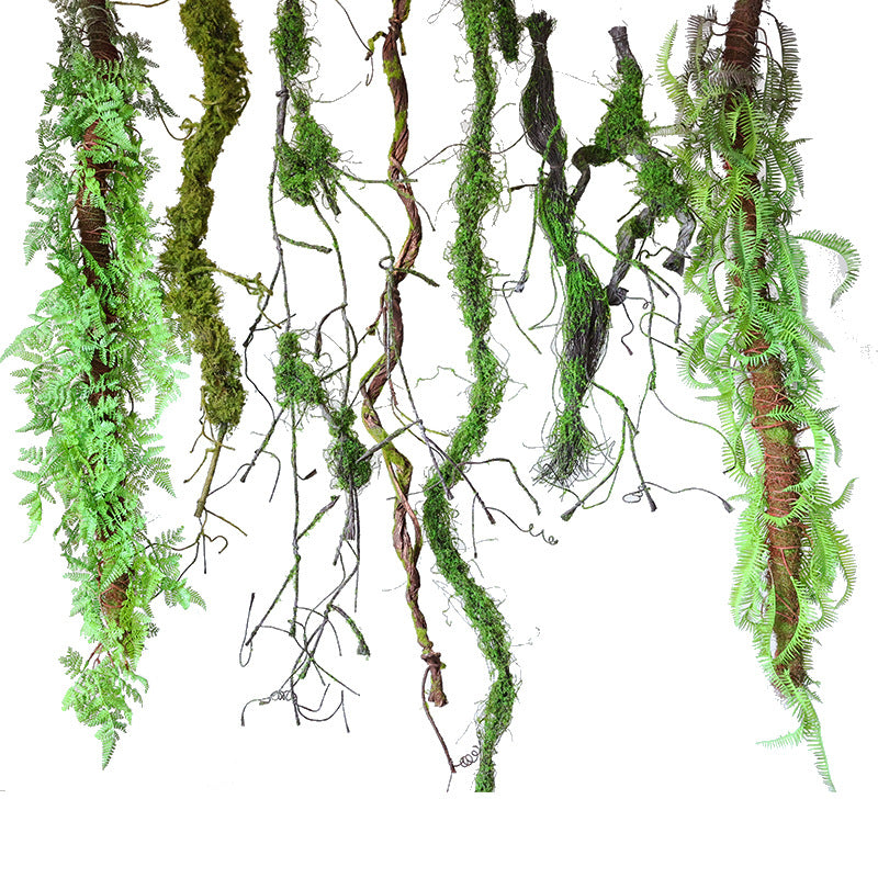 Artificial Mossy Vine Branches for Indoor Decoration and Creative Landscaping