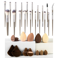 20/30 Pcs Makeup Brush Set Eyeshadow Powder Foundation Brushes Portable Travel Kit with Puffs