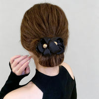 Pearl Flower Bud Hair Claw Clip for Buns