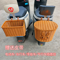 Reinforced Electric Bicycle Rear Basket with Lid for Shopping and Storage