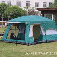 Large Outdoor Camping Tent with 2 Rooms, Sun Protection, and Rainproof Design for 5-12 People