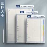 A4/B5 Loose-Leaf Notebook with Removable Refills, Cornell/Lined/Blank Pages for Study & Work