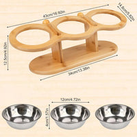 Wooden Pet Bowl Stand for Cats and Dogs, Elevated Feeder for Home Living Room