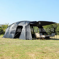 Blackout Outdoor Camping Tunnel Tent with Aluminum Poles, Large 1-Room 1-Hall Double-Layer Rainproof Sunshade
