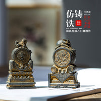 New Chinese Style Drum Stone Doorstop Ornament Vintage Resin Craft Home Decor
