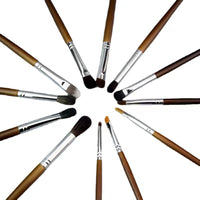 Professional Wool & Fiber Eyeshadow Blending Brush Set for Nose Contour, Concealer, Lip, and Brow
