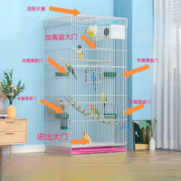 Tall Indoor Parrot Cage for Breeding Cockatiels and Parakeets