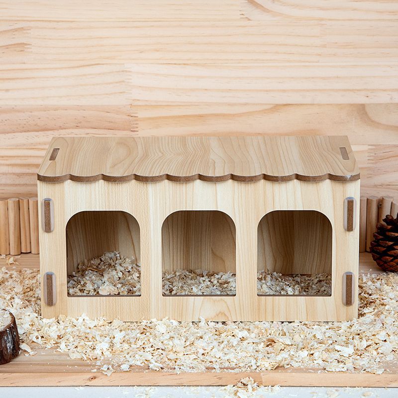 Quail Wooden House Feeder and Hideout for Breeding and Laying