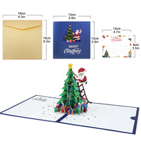 3D Pop-Up Christmas Tree Greeting Cards Laser Engraved Creative Holiday Cards