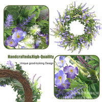 Spring Eucalyptus Lavender Wreath for Front Door Decor