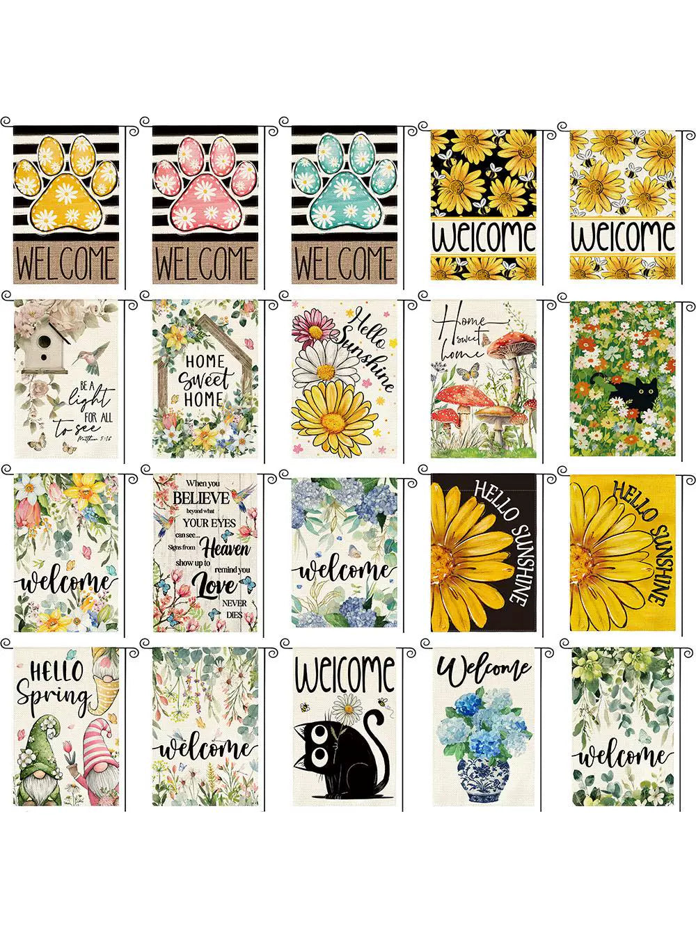 Spring Garden Flag Outdoor Yard Decoration Linen Flag