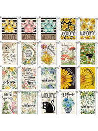 Spring Garden Flag Outdoor Yard Decoration Linen Flag
