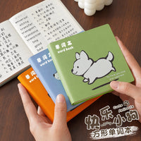 Portable Pocket Notebook with Leather Cover - Square Memo Pad for Notes and Reminders