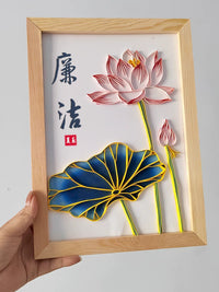DIY Lotus Quilling Art Kit for Beginners - Handcraft Paper Filigree Painting Set