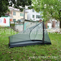 Ultralight 20D Silicon Coated Trekking Pole Tent with Groundsheet for Backpacking