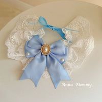Vintage Lace Bow Pet Bib Collar for Cats and Small Dogs, Princess Wedding Decoration