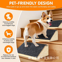 Wooden Pet Ramp Stairs for Small Dogs and Cats, Low Angle Pet Climbing Ladder