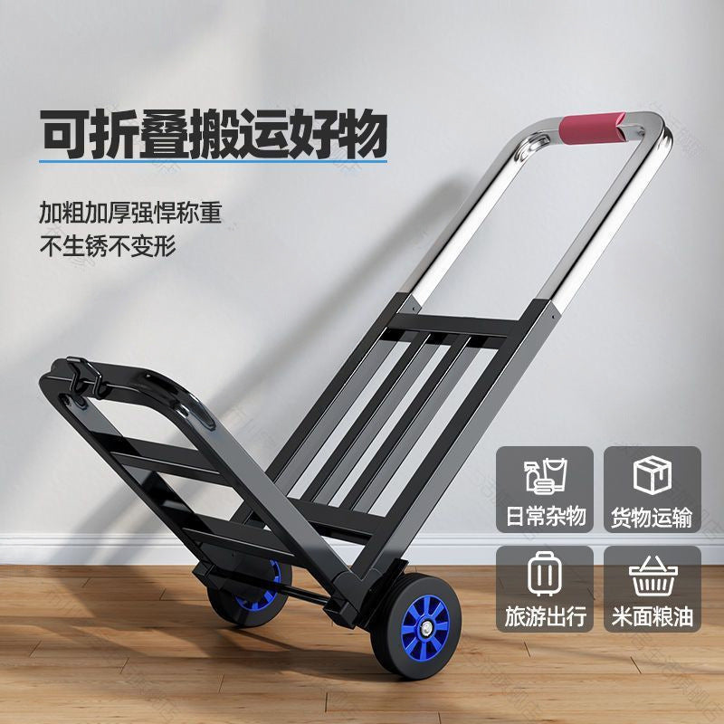 Foldable Hand Truck Portable Luggage Cart Heavy Duty Shopping Trolley