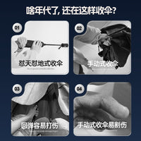 Automatic Open/Close Rain Umbrella with Reinforced Frame for Men, All-Weather Sun Protection