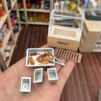 Miniature Oden Machine or Bread Cabinet for Dollhouse Supermarket/Bakery Scene