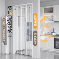Transparent Thermal Insulated Door Curtain with Weights for Air Conditioning Partition