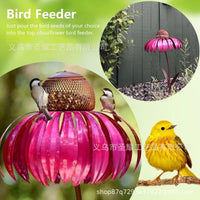 Metal Flower Hummingbird Feeder for Garden and Outdoor Decor