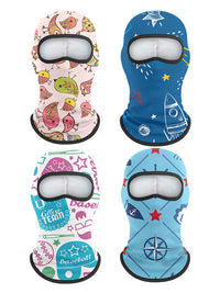 Kids' Cartoon Print Fleece Balaclava Ski Mask for Cycling and Cold Weather