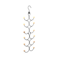 Multi-layer Wooden Bead Scarf and Hat Hanger, Foldable Iron Art Storage Rack for Scarves, Belts, and Tank Tops