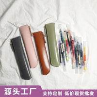 Minimalist Small Capacity Pencil Case for Boys and Girls, Apple Pencil Sleeve, Pen Protective Storage Bag, Leather Pencil Pouch