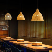 Hand-Woven Rattan Pendant Light, Vintage Straw Hat Design for Restaurant & Home Decor
