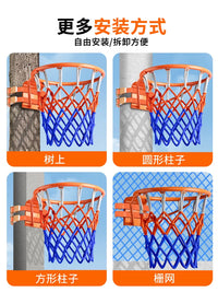 Wall-Mounted Basketball Hoop for Indoor/Outdoor Home Use, Punch-Free/Drill Installation, Portable Basketball Goal for Kids & Adults