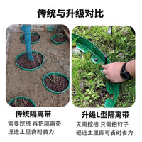 Garden Landscape Edging Border Kit with Stakes - L-Shaped Lawn Edging for Flower Beds, Paths, and Driveways