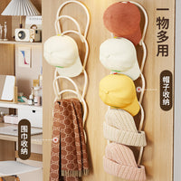 Multi-functional Hat Organizer Rack for Closet Door Wall Scarf Storage Display