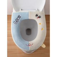 Toilet Seat Cover with Zipper, Thickened, PU Waterproof Backing, All Seasons, Year of the Horse Design