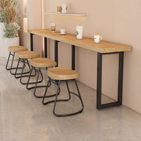 Minimalist Solid Wood Bar Table Dining Table Coffee High Table Home Tea Shop Snack Bar Wall-leaning Long Table
