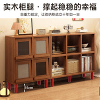 Solid Wood Sideboard Storage Cabinet Sofa Bookcase Tea Cabinet Home Storage Unit Integrated Grid Cabinet