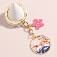 Studio Ghibli Faceless Man Cherry Blossom Mount Fuji Keychain Cartoon Pendant