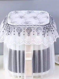 Universal Air Fryer Dust Cover Rice Cooker Kitchen Appliance Protector with Lace Trim