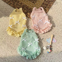 Pet Summer Breathable Striped Vest for Cats and Small Dogs, Princess Style Lace Dress