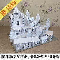 3D Paper Craft Castle Village Model Kit for Students