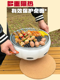 Pumpkin-Shaped Outdoor Charcoal Grill Set for BBQ and Tea Brewing