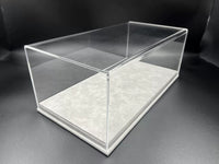 1:18 Scale Car Model Display Case Acrylic Leather Dust Cover Base Carbon Fiber Collectible
