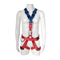 Full Body Safety Harness for Outdoor Rappelling, Mountaineering, Rock Climbing, and Electrician Work with Double Back D-Rings