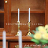 Miniature Dollhouse Candlestick Model Decoration for DIY Home Scenes