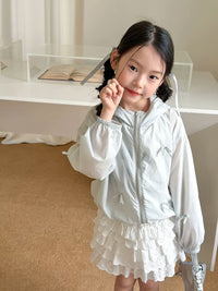 Girls' UPF 50+ Sun Protection Jacket with Bows - Lightweight Summer Outerwear