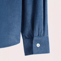 Men's Color Block Corduroy Hooded Shirt Jacket