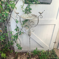 Vintage Iron Bird Feeder Garden Stake with Tray for Climbing Plants