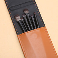 6-Piece Portable Eye Makeup Brush Set with Travel Pouch