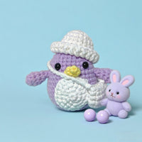 Cartoon Penguin Crochet Kit DIY Handmade Yarn Doll Craft Set